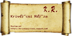Krivácsi Róza névjegykártya